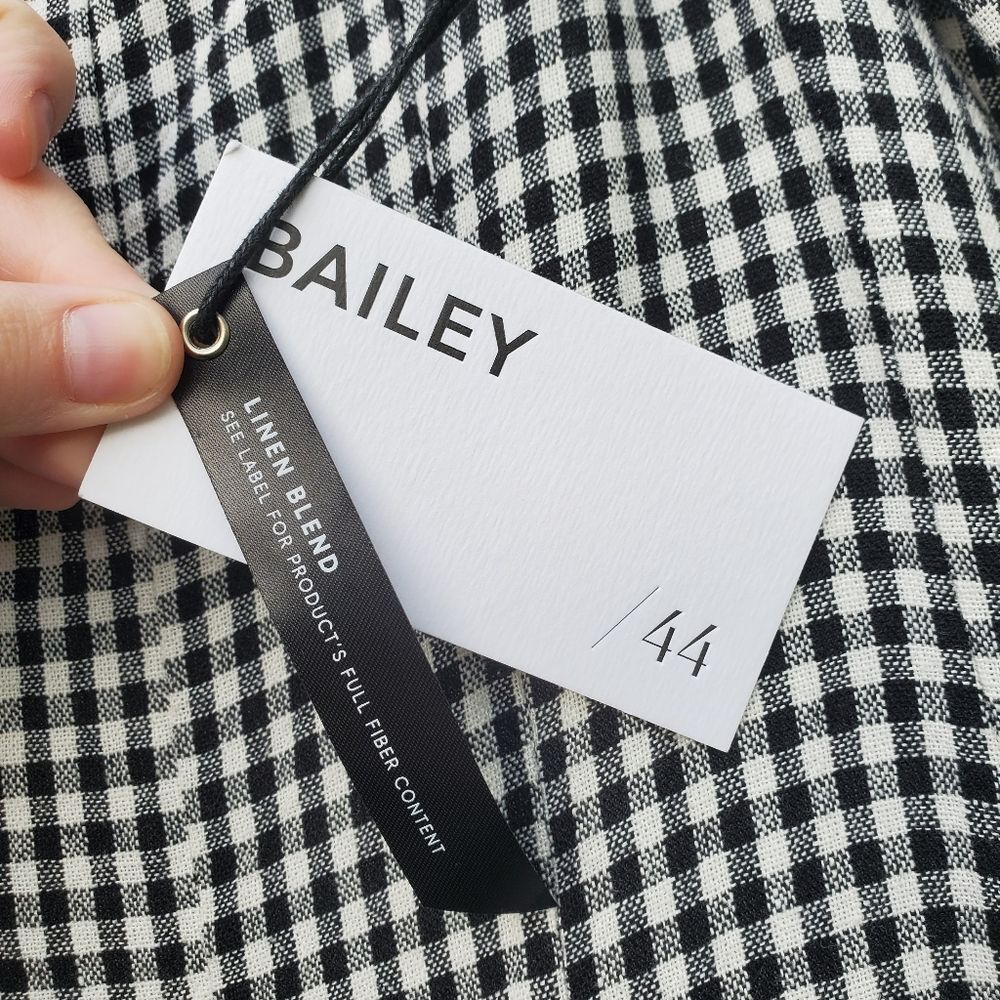 NWT Bailey 44 Linen Blend Gingham Fit & Flare Dress - Picture 12 of 13
